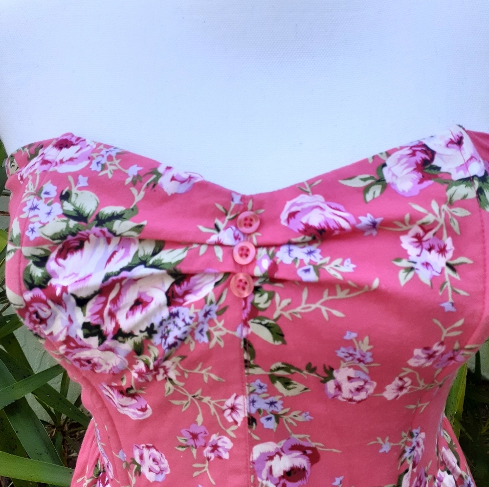 Strapless Mini Pink Summer Dress New - Picture 5 of 10